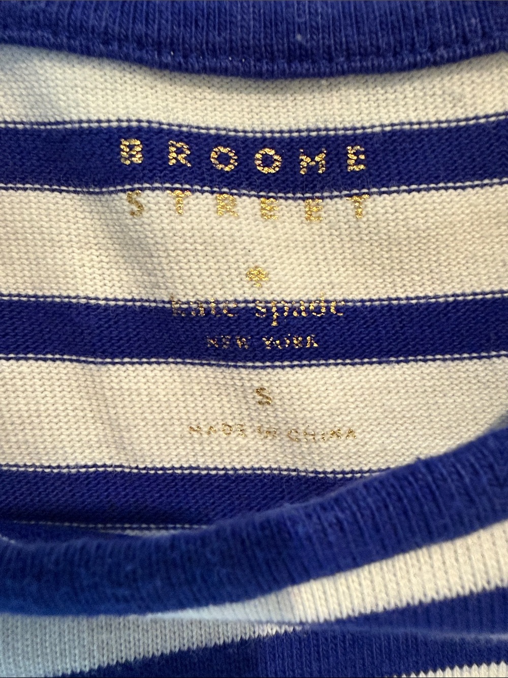 Kate Spade Broome Street Blue & White Striped Dress with Fringe Sleeve Detail - Picture 3 of 8